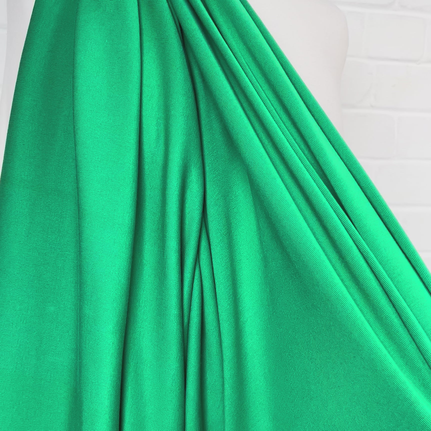 Wicked Viscose Elastane Green Plain Jersey Fabric Video