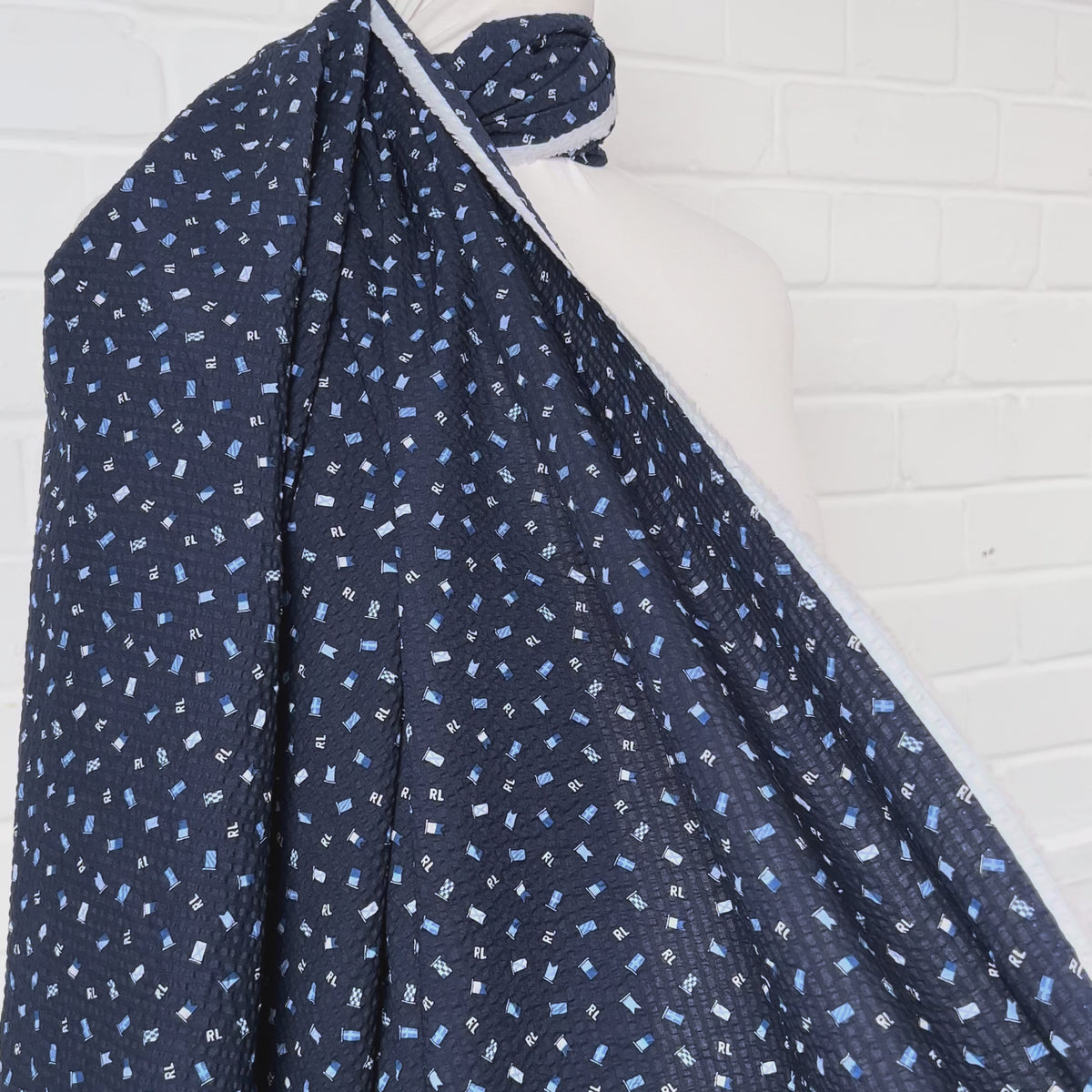 Seersucker Shirting - Signal Flags