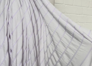 Cotton Polyester Jersey Dress Fabric Pucker Up - Lilac Stripe Video