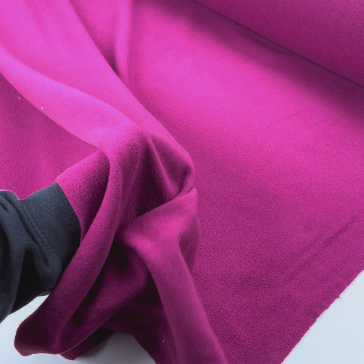 Poison Berry Wool Polyester Brushed Pink Coat Fabric Video