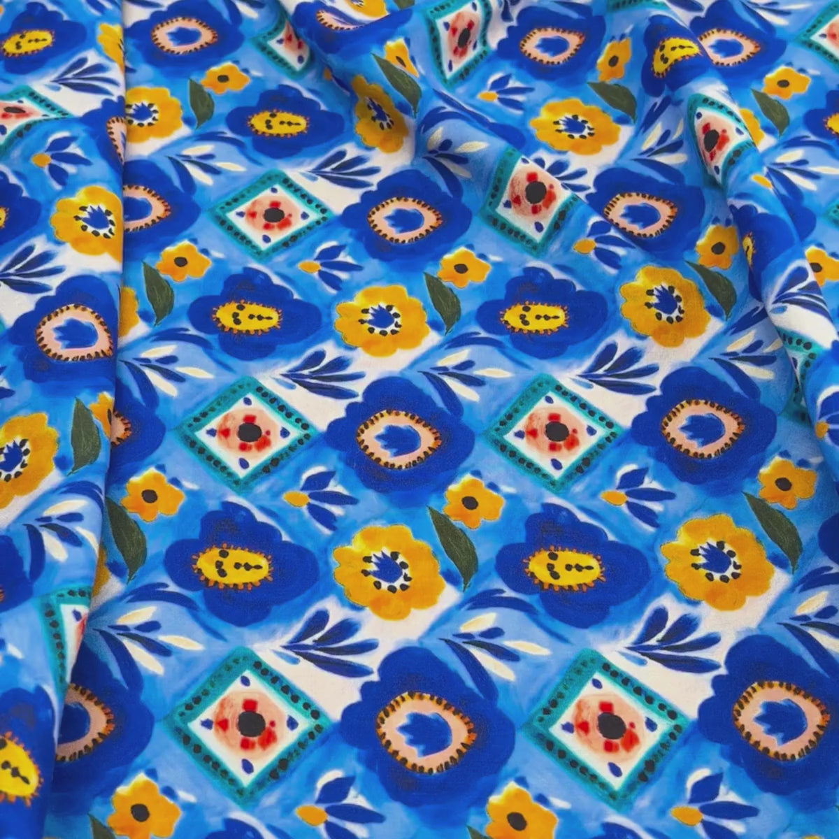 Cobalt Floral Tiles