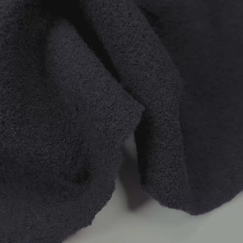 100% Wool Ex-Designer Coating Fabric Italian Boiled Wool Navy Video