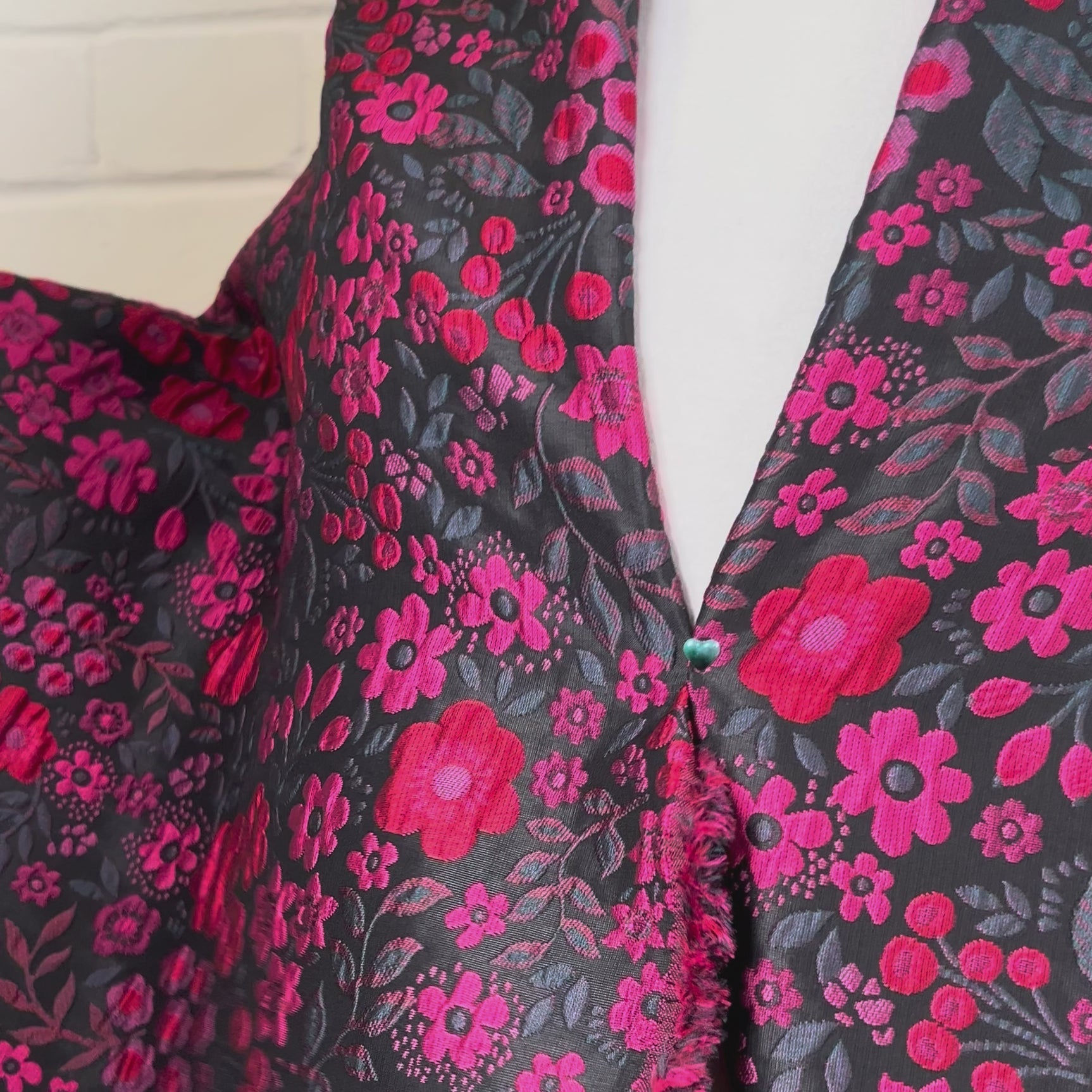 Pink PolyCotton Floral Dress Fabric Arianna Brocade Video