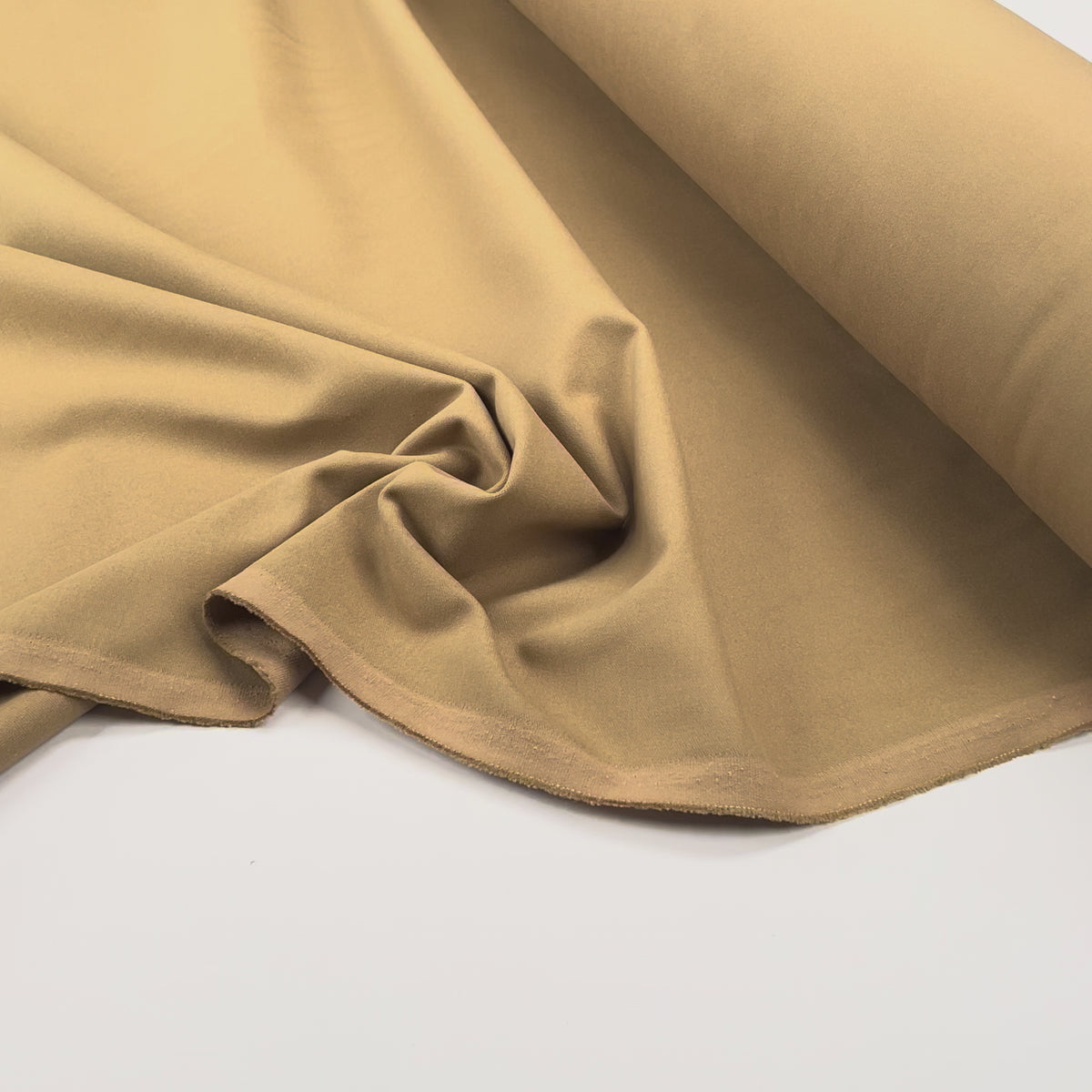 Light Brown Italian Ex-Designer Brushed Cotton Chino Fabric Tom Tom Video