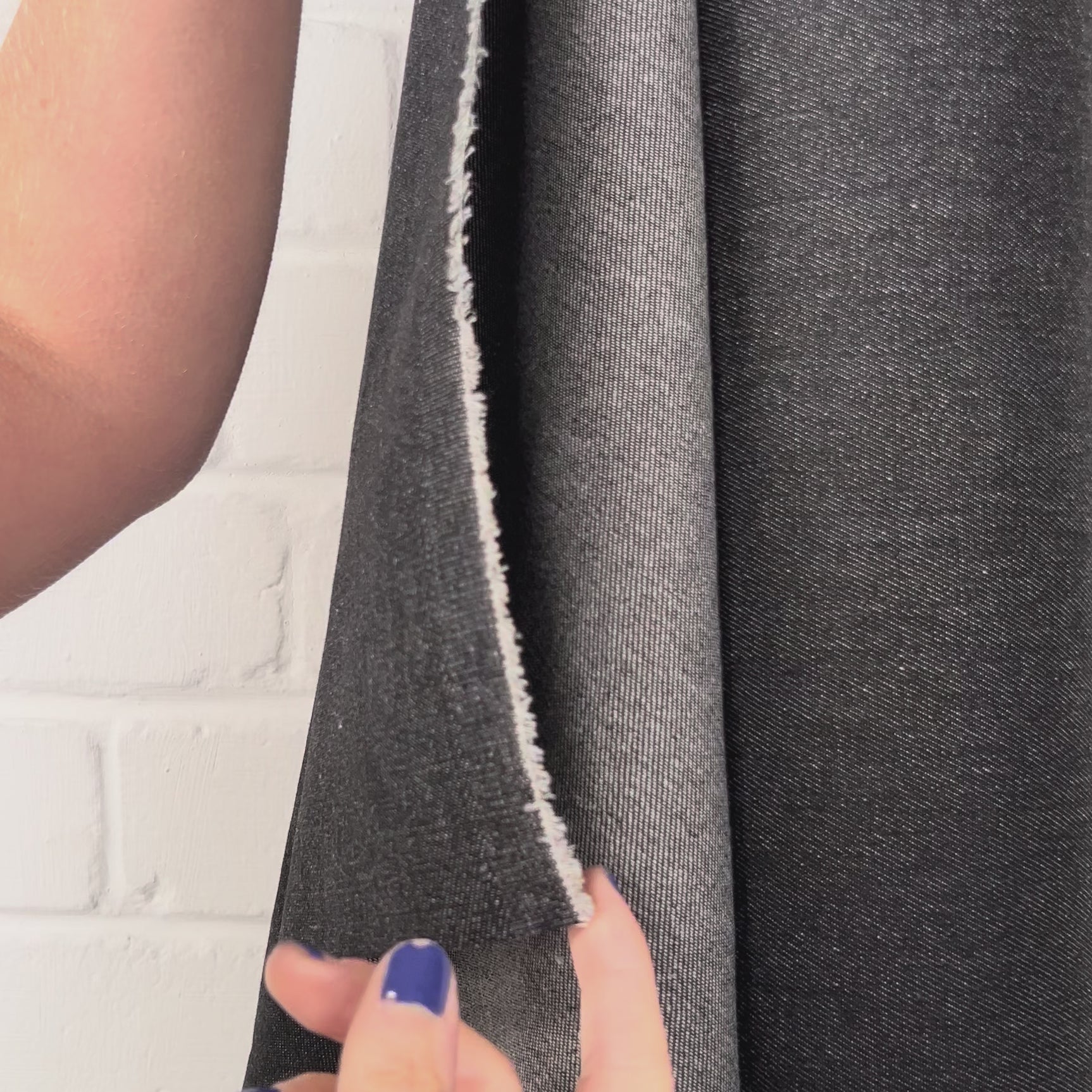 Denimfest 8.7oz Drew Black Cotton Midweight Woven Jean Trouser Fabric Video