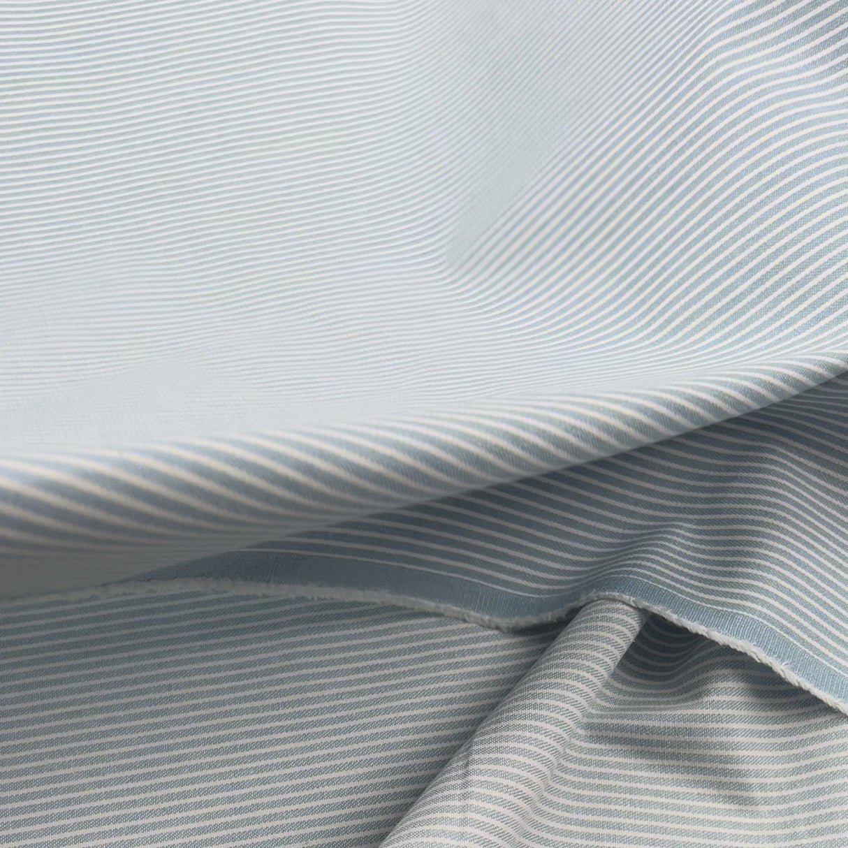 Skyline Denim Cotton Blue White Stripe Lightweight Woven Fabric Video
