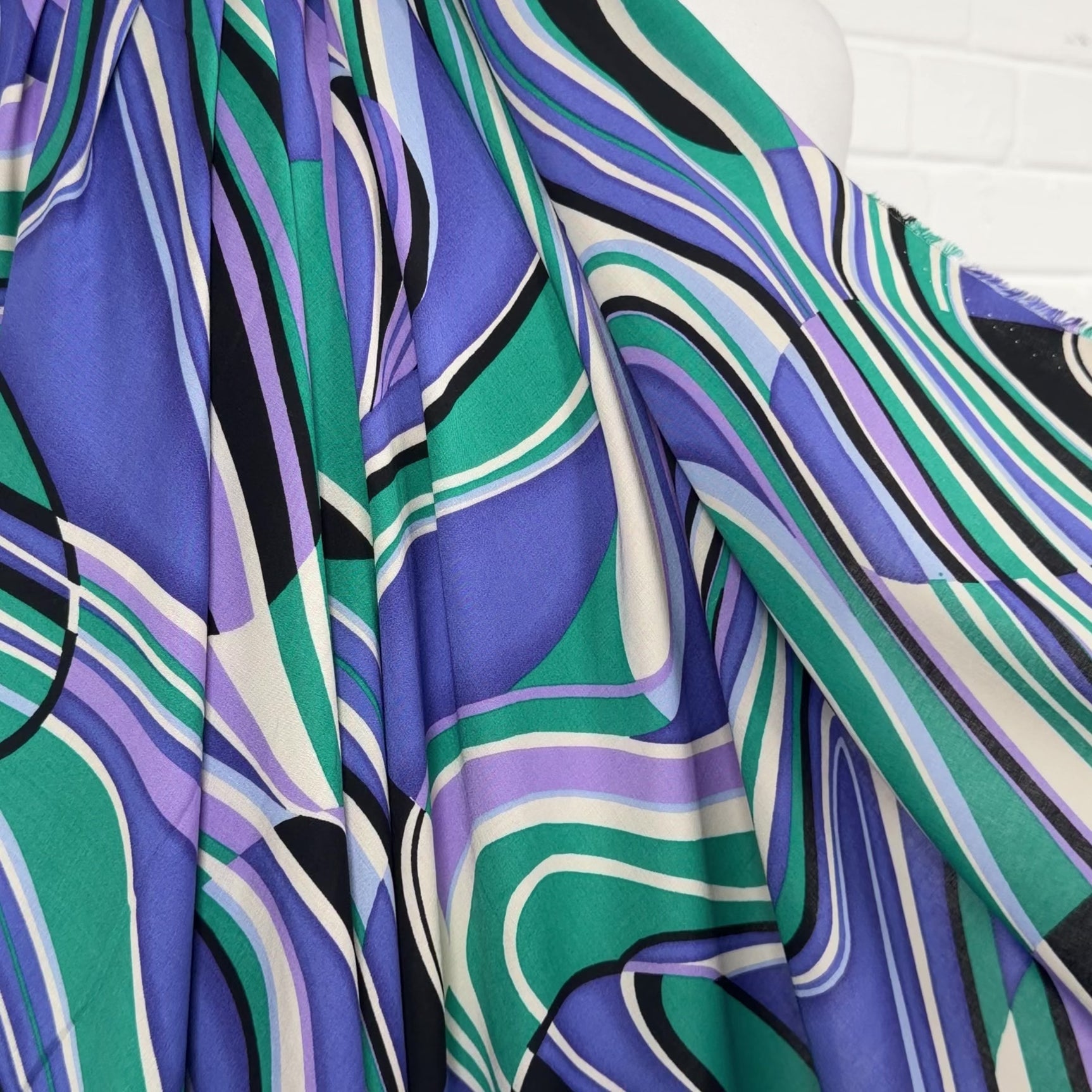 Signature Viscose Orbit Jade Purple Abstract Dress Fabric Video