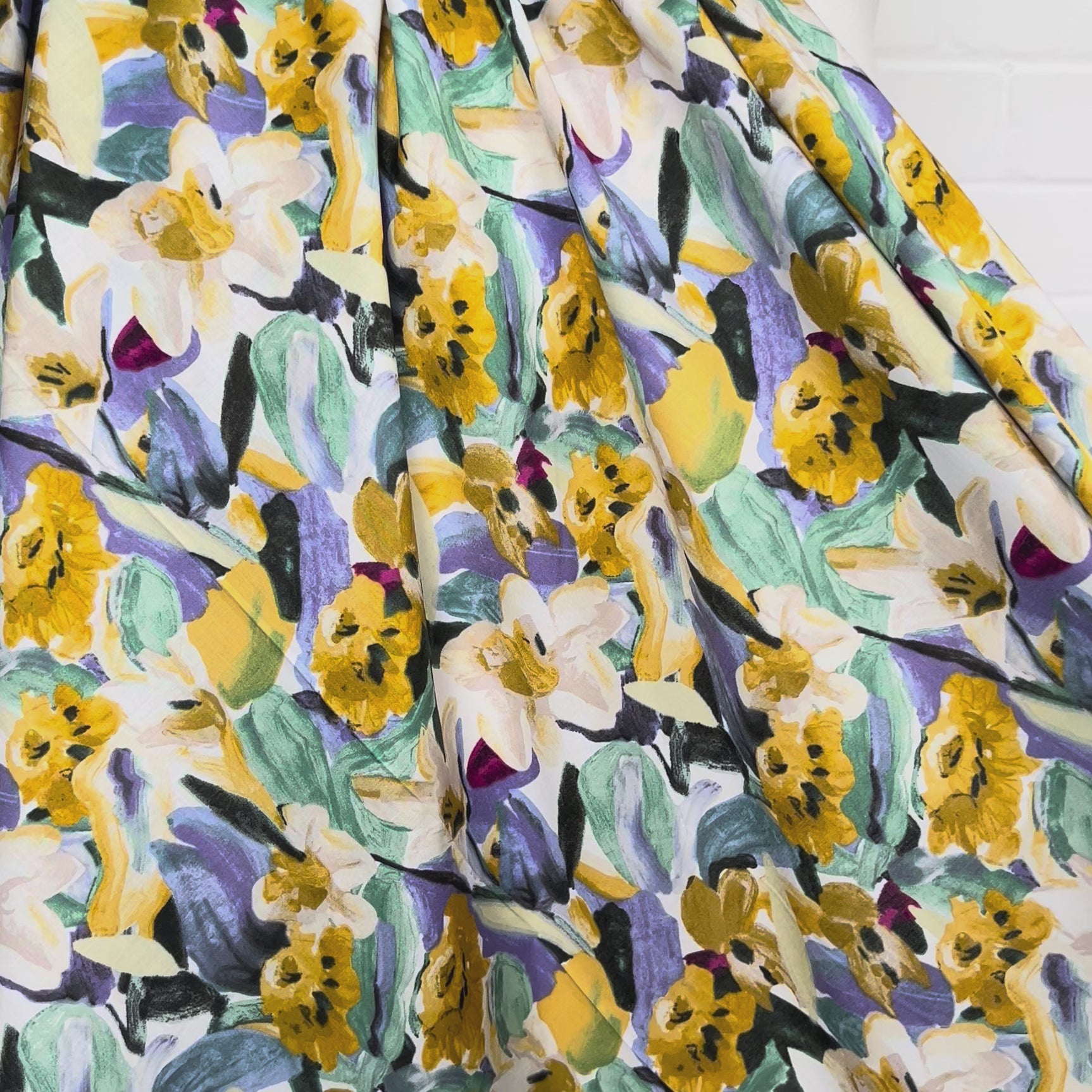 Pastel Watercolour Floral Print Fabric Pima Cotton Lawn Patricia video