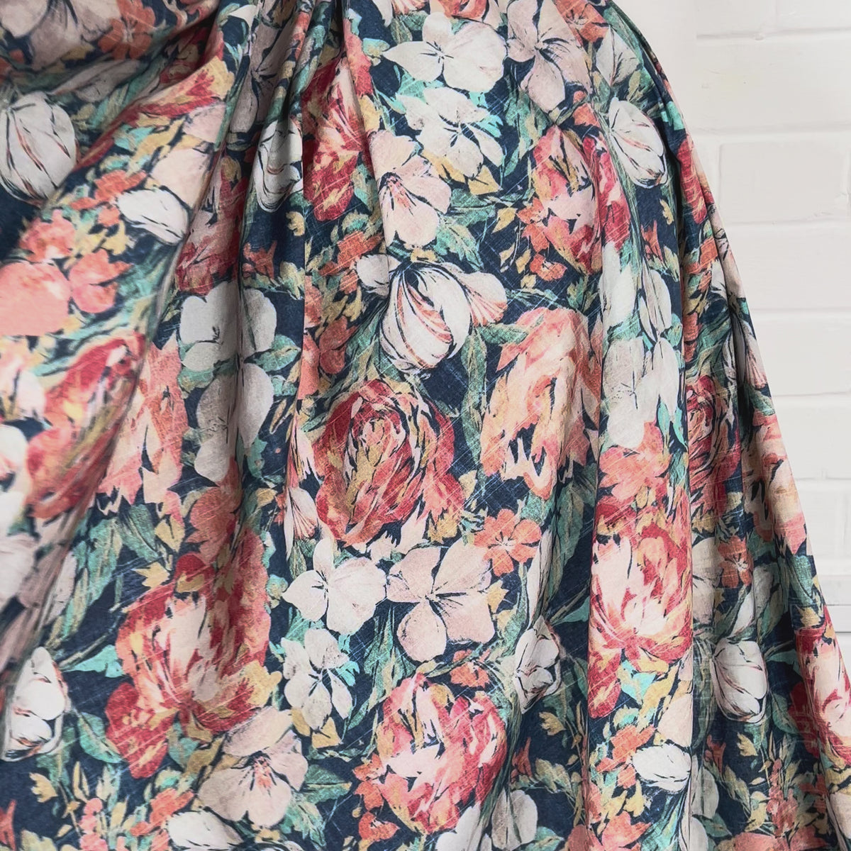 In A Gentle Garden Cotton Italian Floral Fabric Video