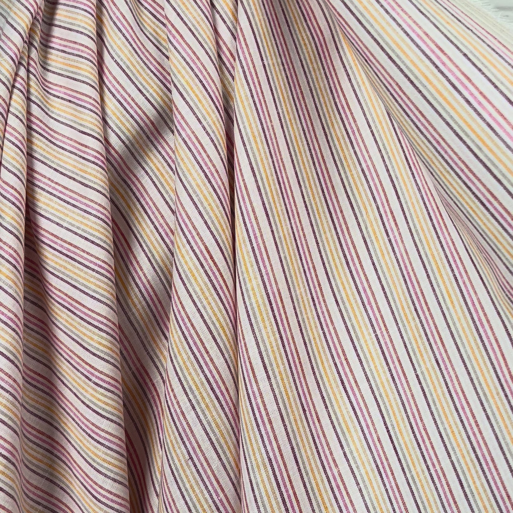 Viscose Linen Blend Pink Stripe Fabric Helter Skelter Candyfloss Video