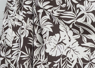 Brown Floral Print Cotton Voile Dress Fabric Island Breeze - Coconut Video