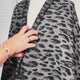 Hidden Agenda Wool Polyester Mix Black Grey Animal Leopard Print Brushed Coating Fabric Vid