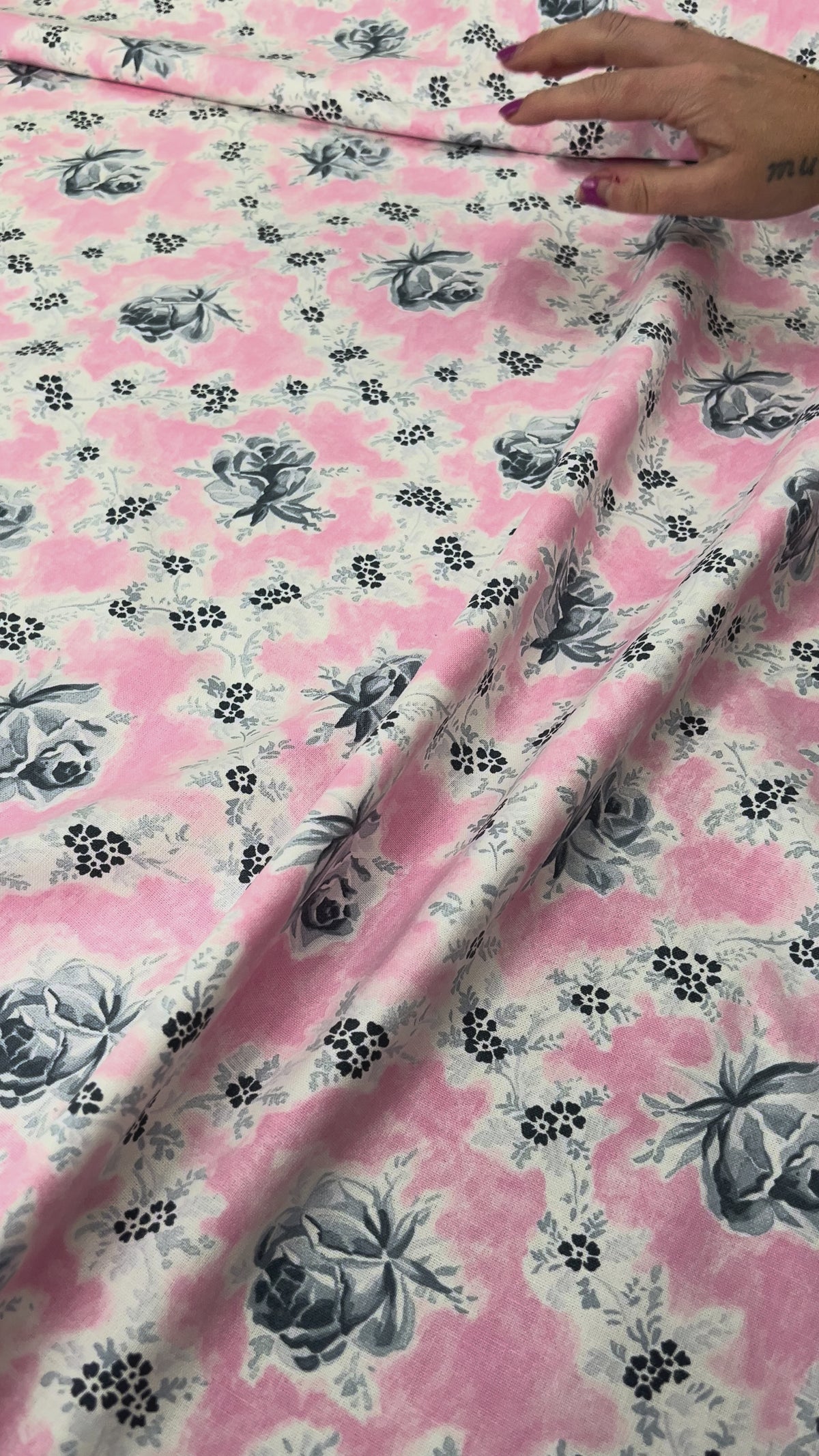 Pink Floral Printed Cotton Fabric Designers Guild Wild Rose Peony Video