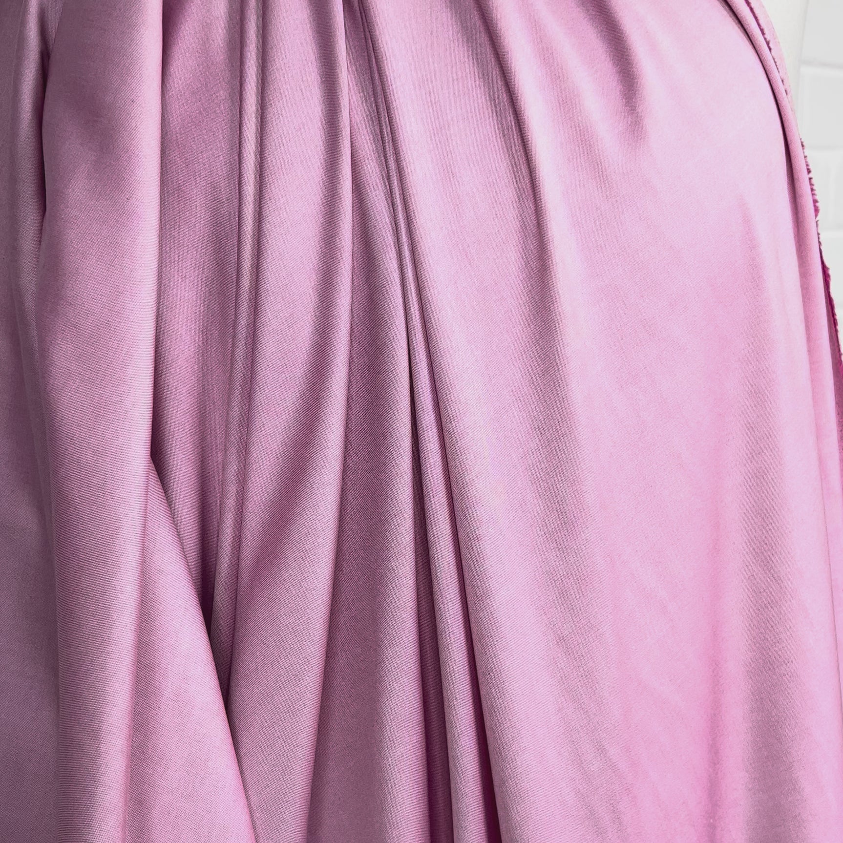 The Big Reveal Pink Plain Cotton Italian Chambray Fabric Video