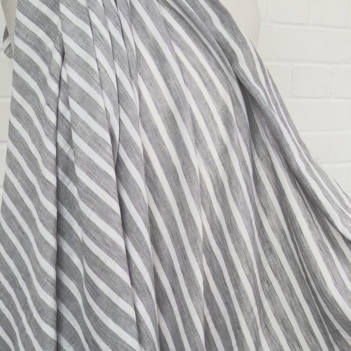 Linen Effect Stripe - Grey