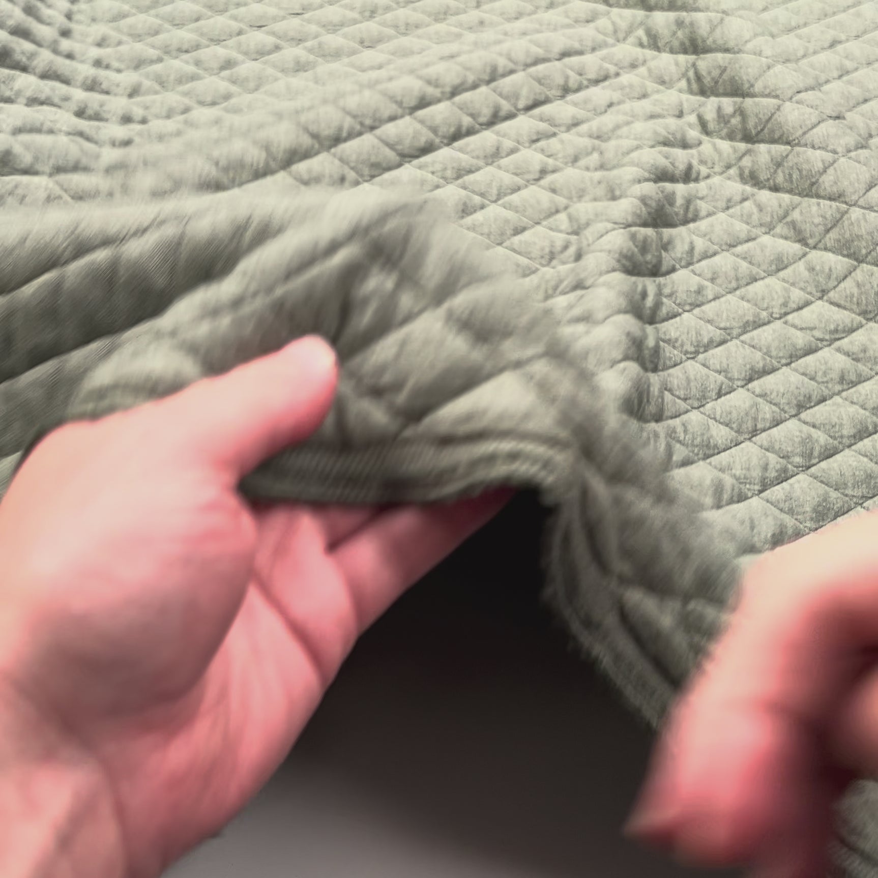 Urban Quilted Jersey Olive Polyester Viscose Elastane Knitted Diamond Quilt Fabric Video