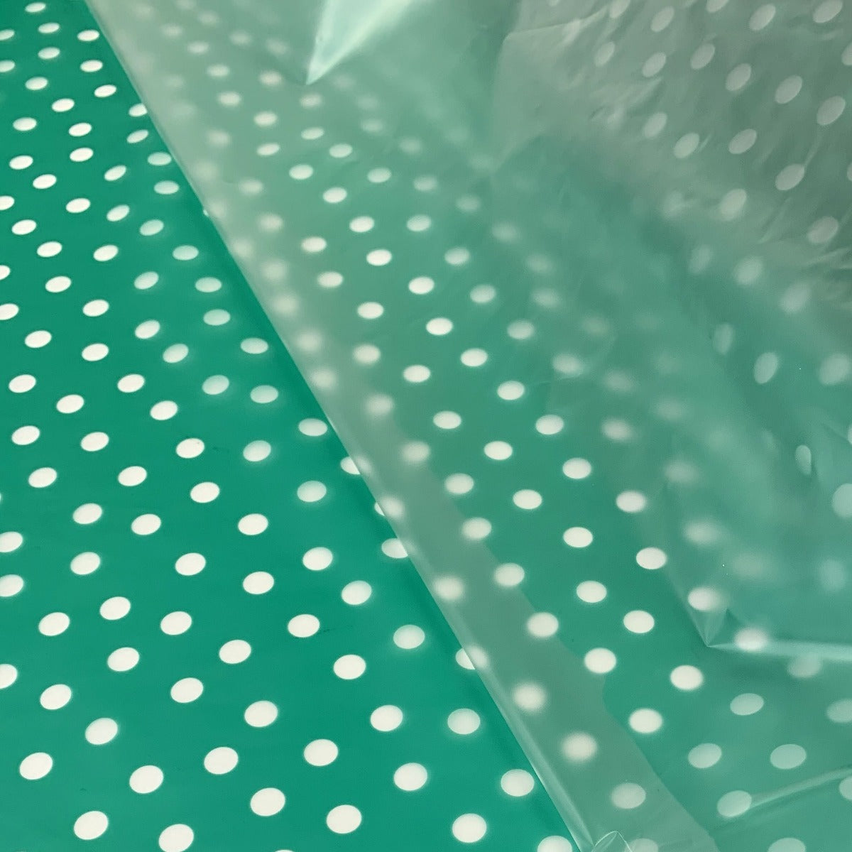Printed PU Polyurethane - Polka - Green