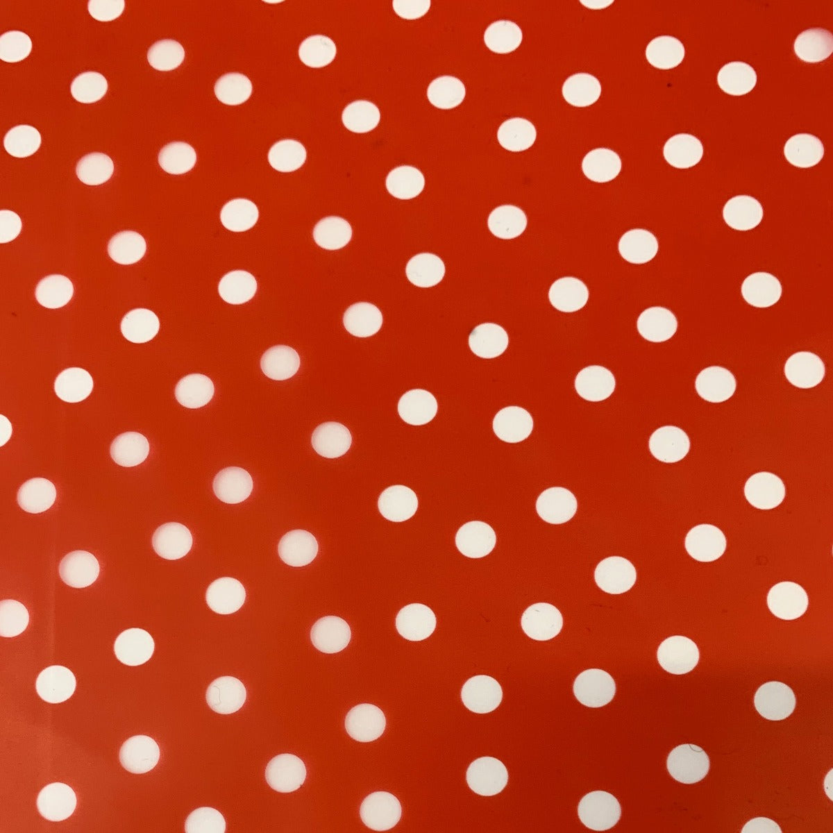 Printed PU Polyurethane - Polka - Red