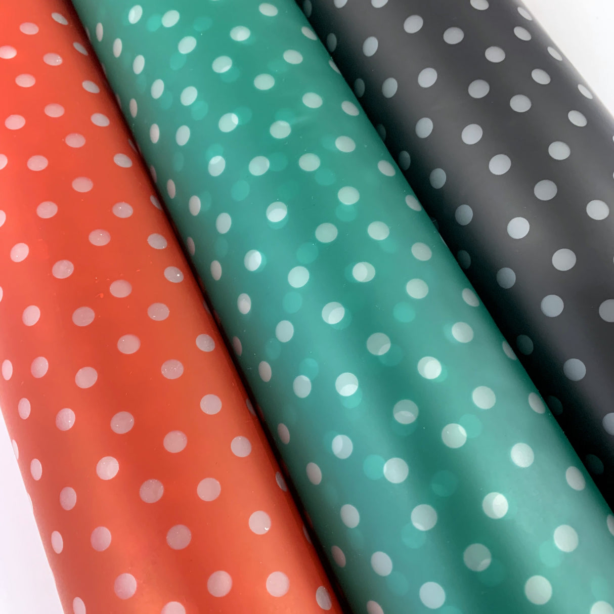 Printed PU Polyurethane - Polka - Black