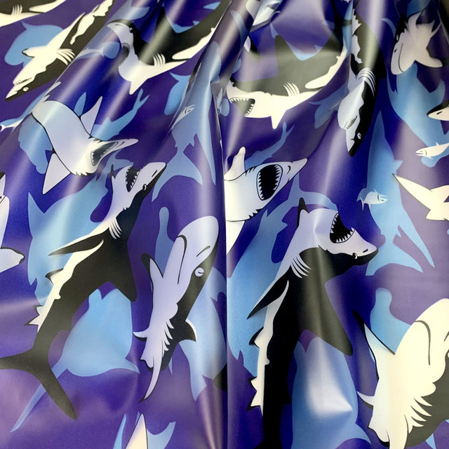 Printed Pu Polyurethane Shark Coat Bag Material Cu