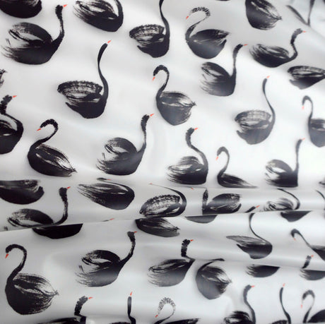 Printed Pu Polyurethane Swan Coat Bag Material Cu1