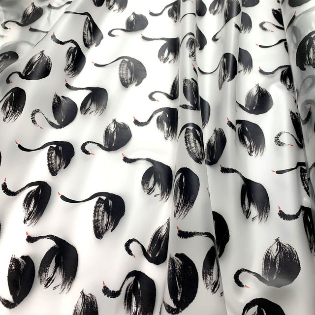 Printed Pu Polyurethane Swan Coat Bag Material Cu2