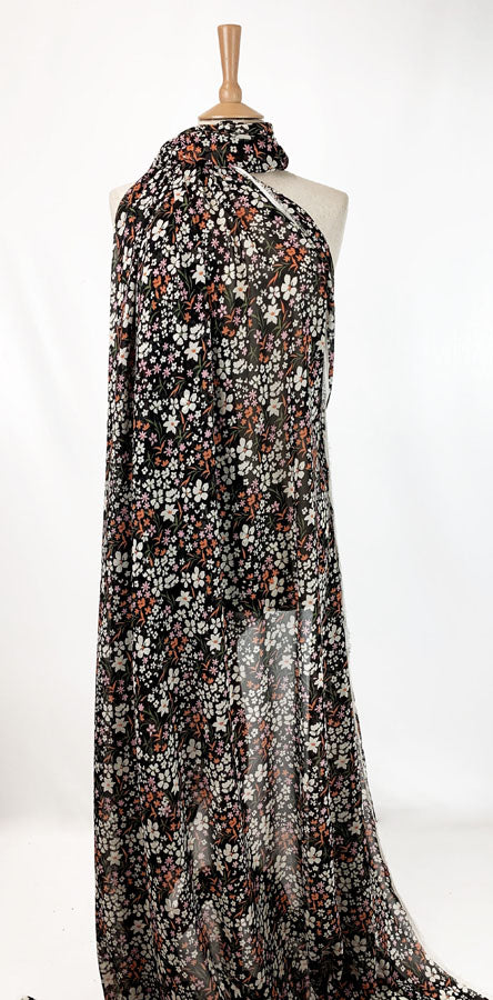 Printed - Black Chiffon