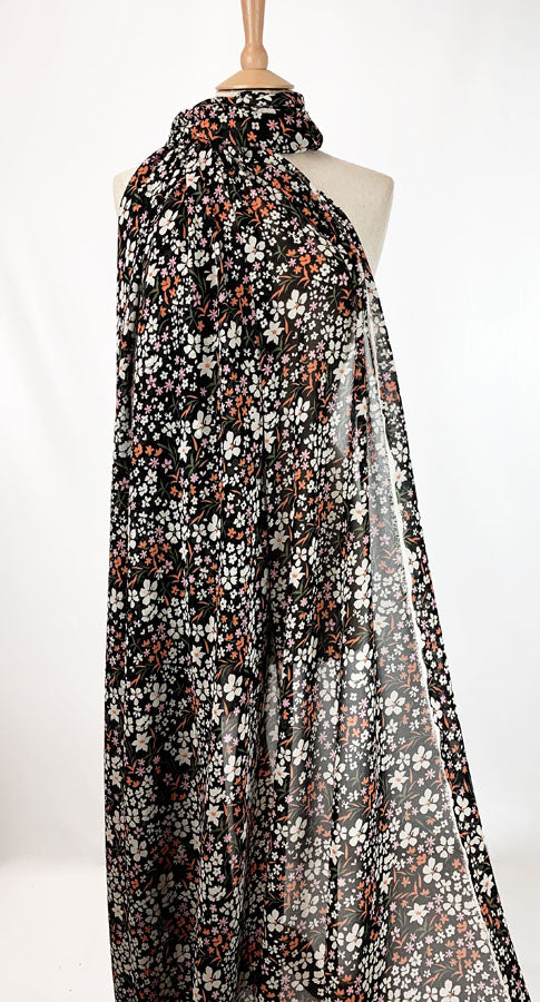 Printed - Black Chiffon