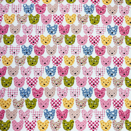 Printed Cotton Canvas Fabric Bear A Better Place Patchwork Ted Full