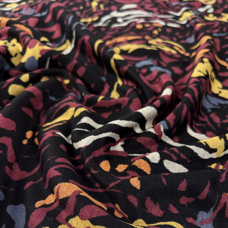 Printed Ponte Lava Flow Red Black Polyester Viscose Abstract Print Dress Fabric Cu 3Fa2506C 5D81 40D6 B689 Fce421D61777