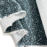 Printed Satin Lining - Leaf Blue
