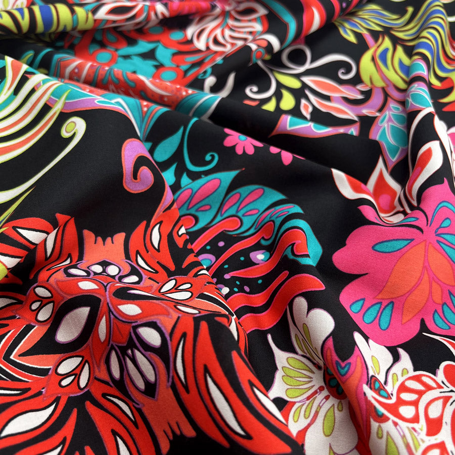 Printed Voile - Lotus - Neon