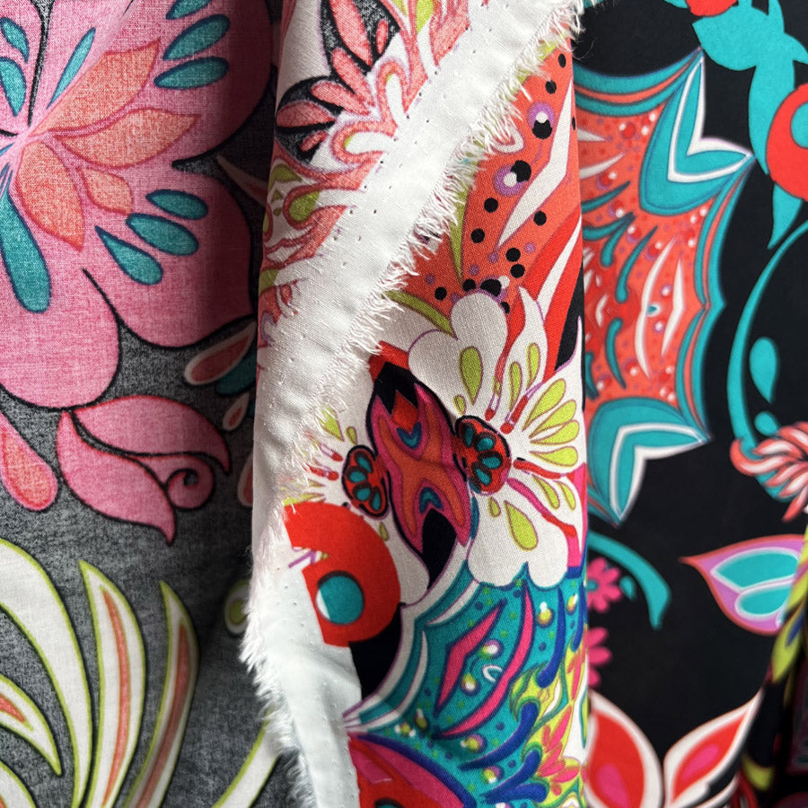 Printed Voile - Lotus - Neon