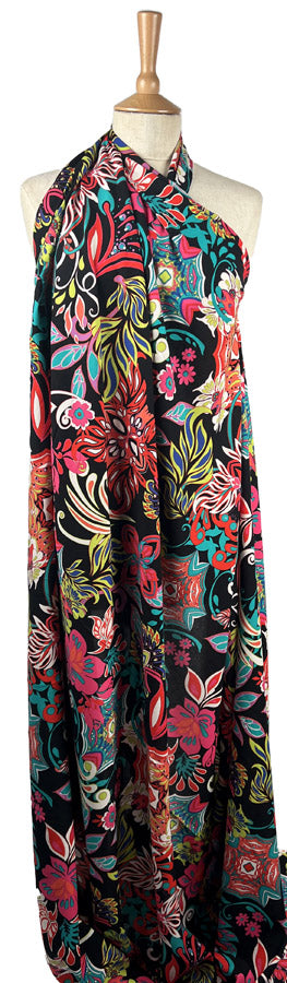 Printed Voile - Lotus - Neon