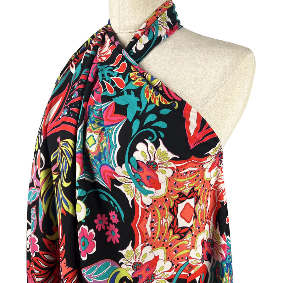 Printed Voile - Lotus - Neon