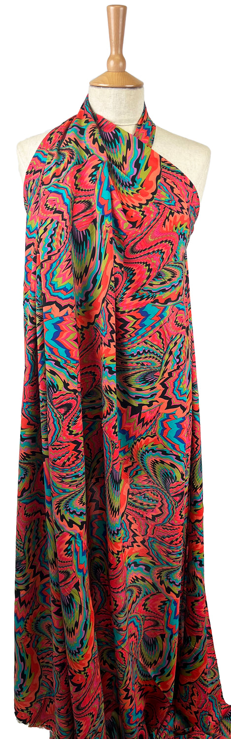 Printed Voile - Tripping - Red