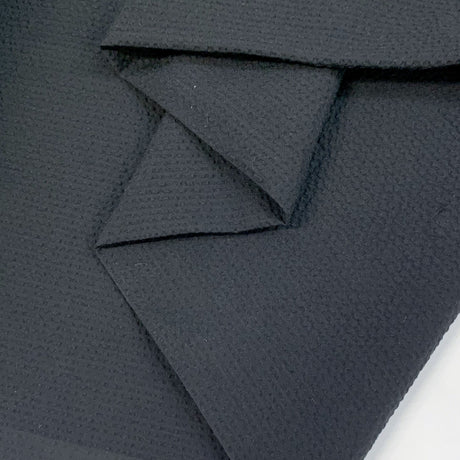 Proper Seersucker Tiny Woven Black Cotton Blue