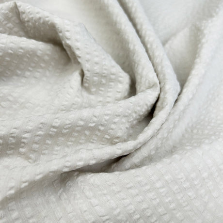 Proper Seersucker Beige Cotton Dress Fabric