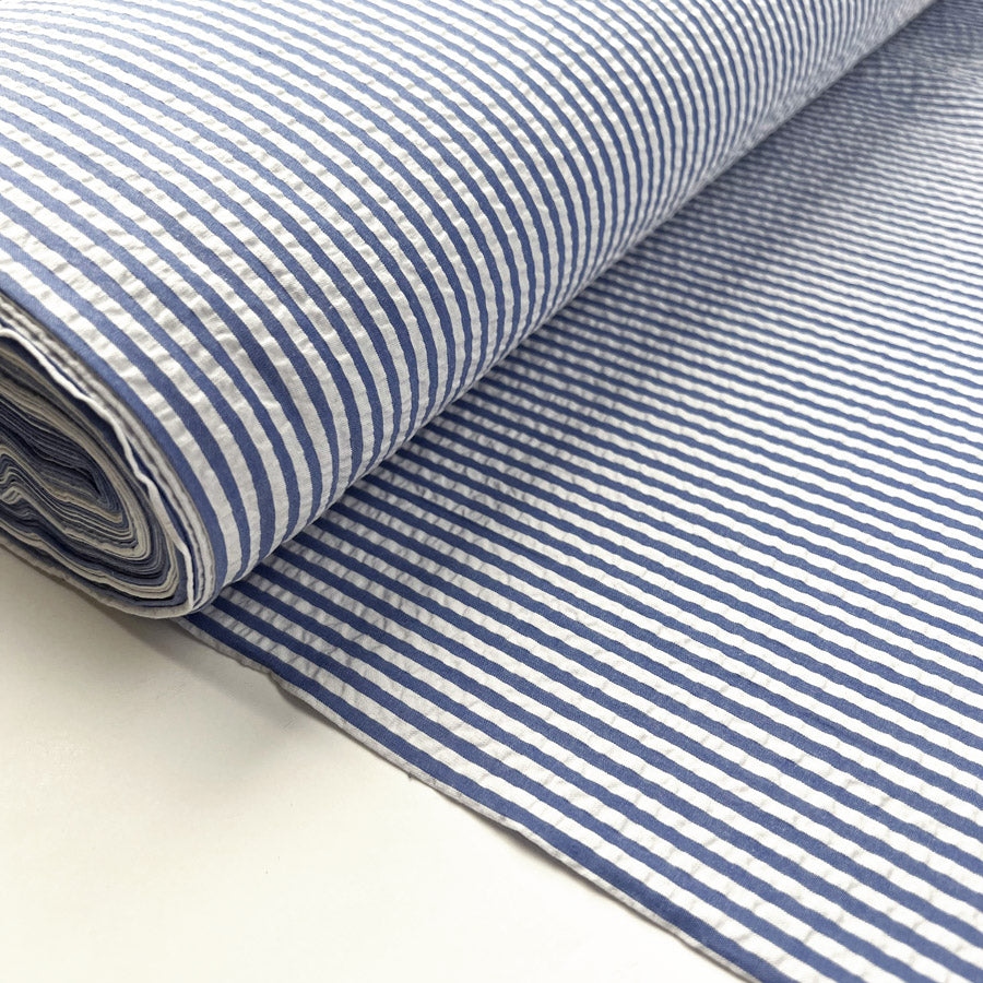 Proper Seersucker - Denim Blue Stripe