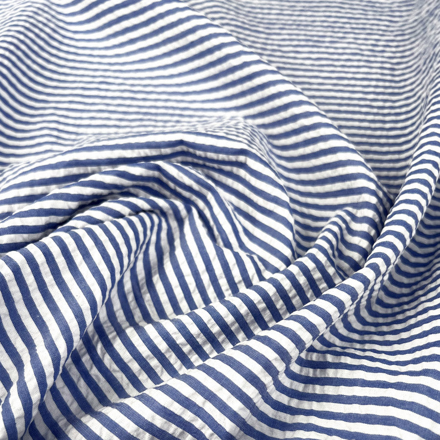 Proper Seersucker - Denim Blue Stripe