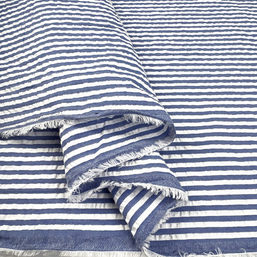 Proper Seersucker - Denim Blue Stripe