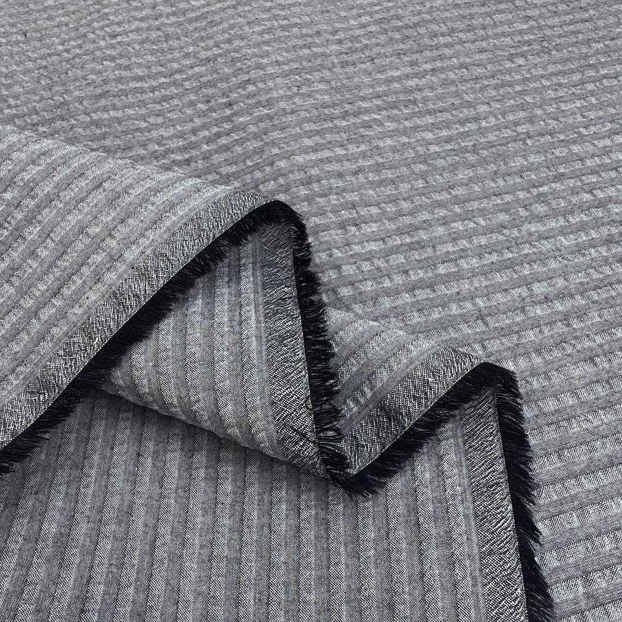 Remnant - Proper Seersucker - Grey (1m)