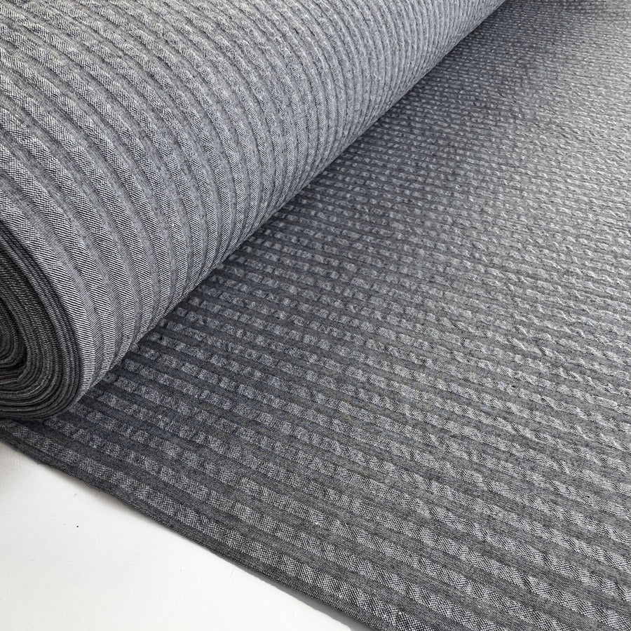 Remnant - Proper Seersucker - Grey (1m)