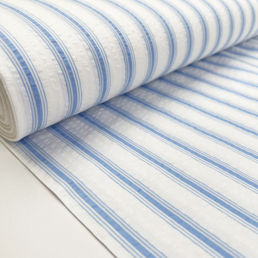 Proper Seersucker - Summer Sky Stripe