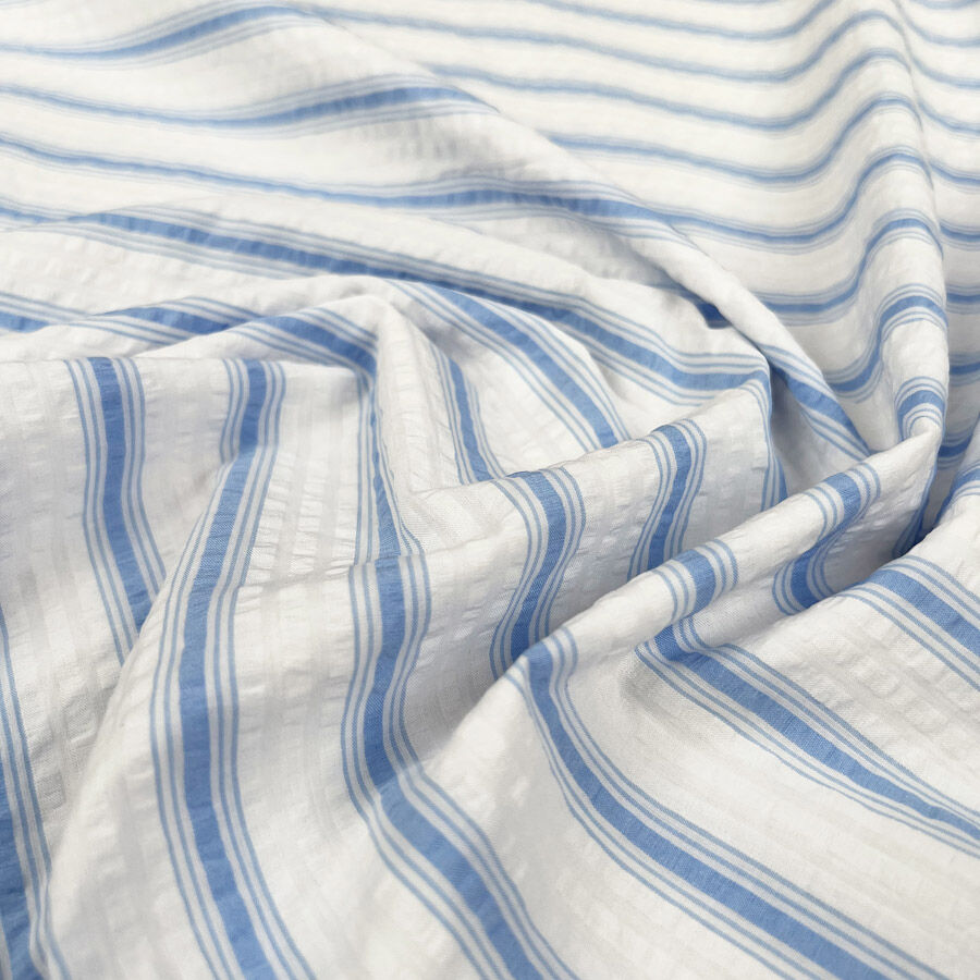 Proper Seersucker - Summer Sky Stripe