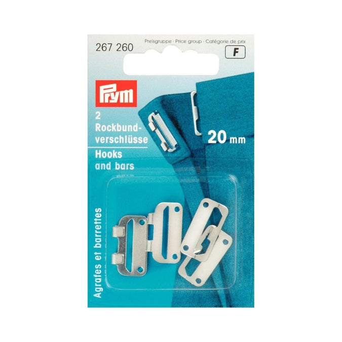 Prym - Skirt Hooks and Bars - Silver (20mm)
