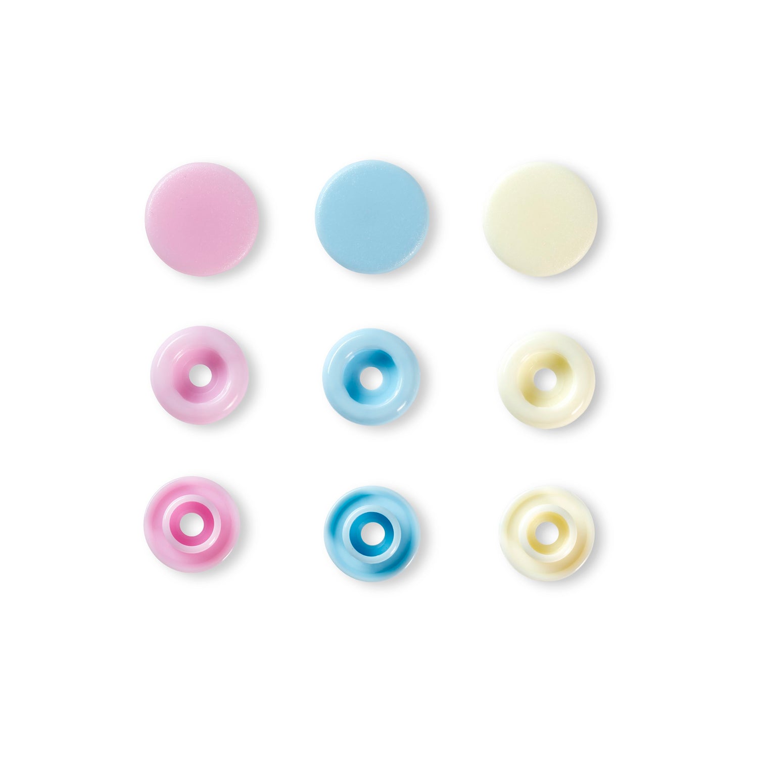 Prym Love - Colour Snap Fasteners - Rose/Light Blue/Pearl