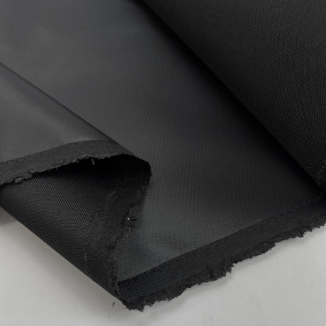 Pu Coated Outdoor Heavy Water Resistant Canvas Fabric Black Fold