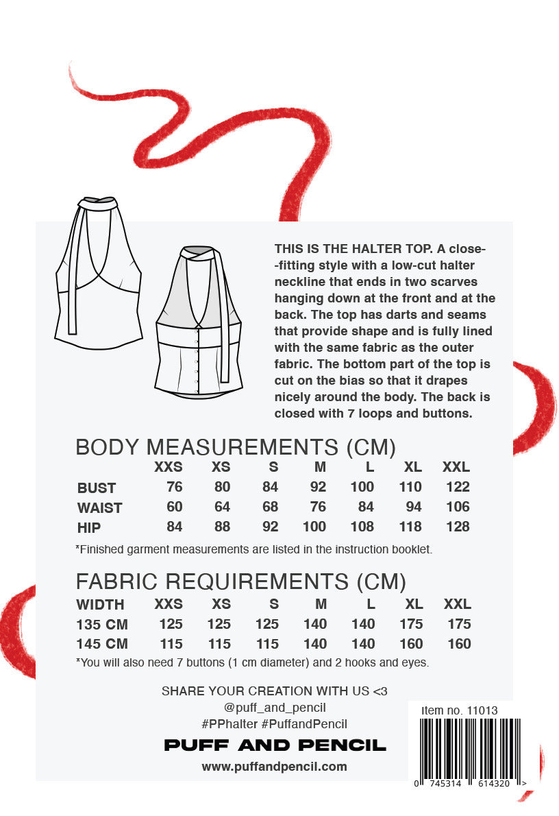 Puff & Pencil - Halter Top Sewing Pattern