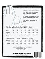 Puff & Pencil - Collared Blouse x Cone Sleeve Pattern